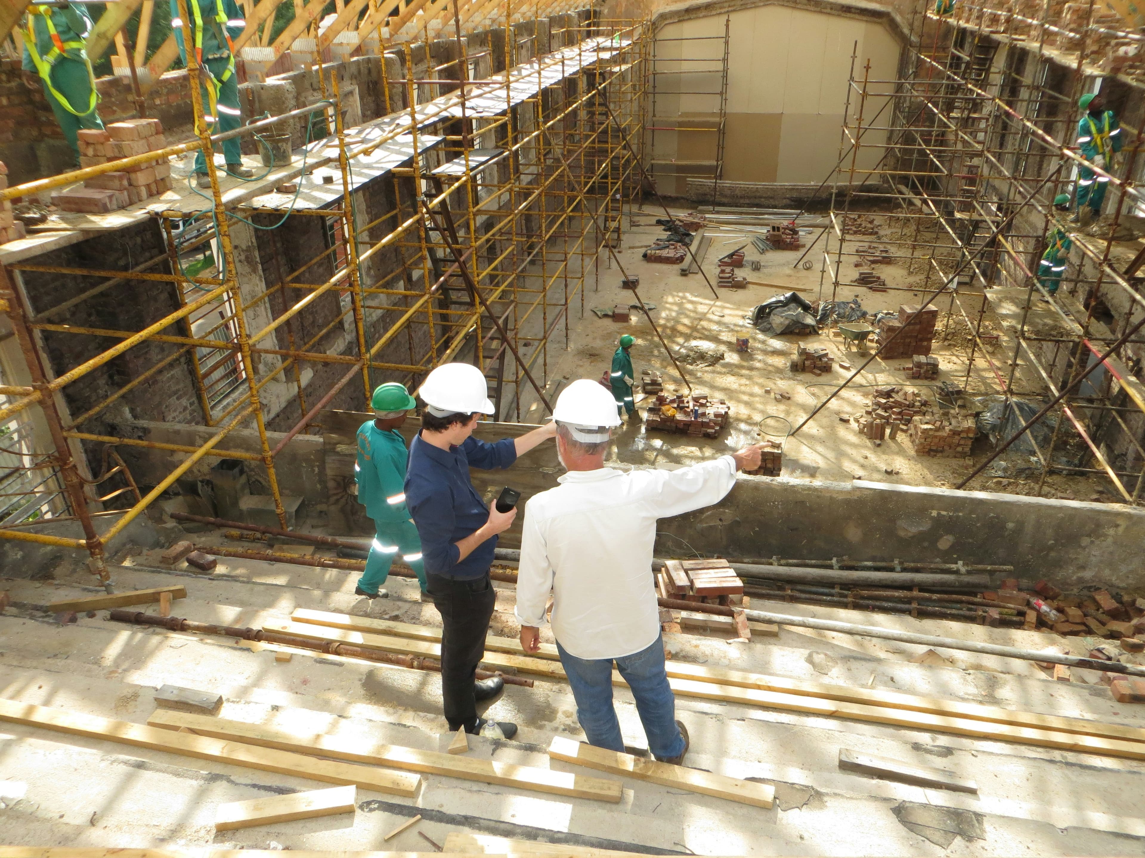 Mechanical installation in progress on a construction site
